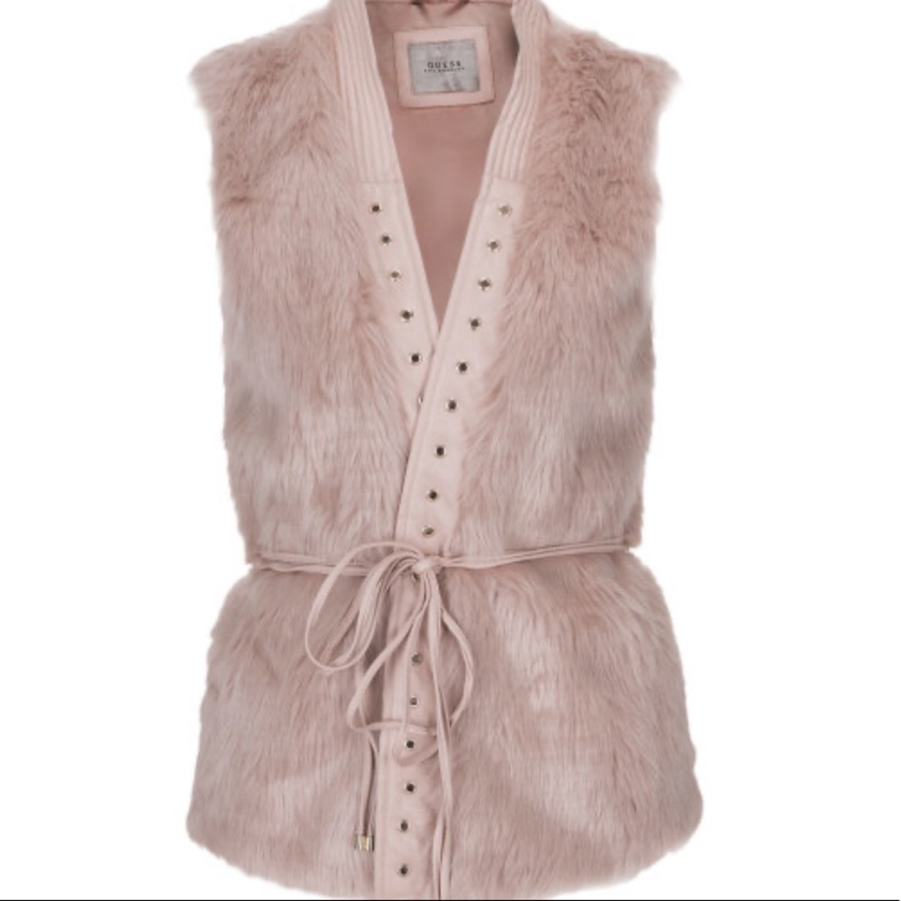 ❌❌ SOLD ❌❌ Guess Pink Faux Fur Vest Size XS